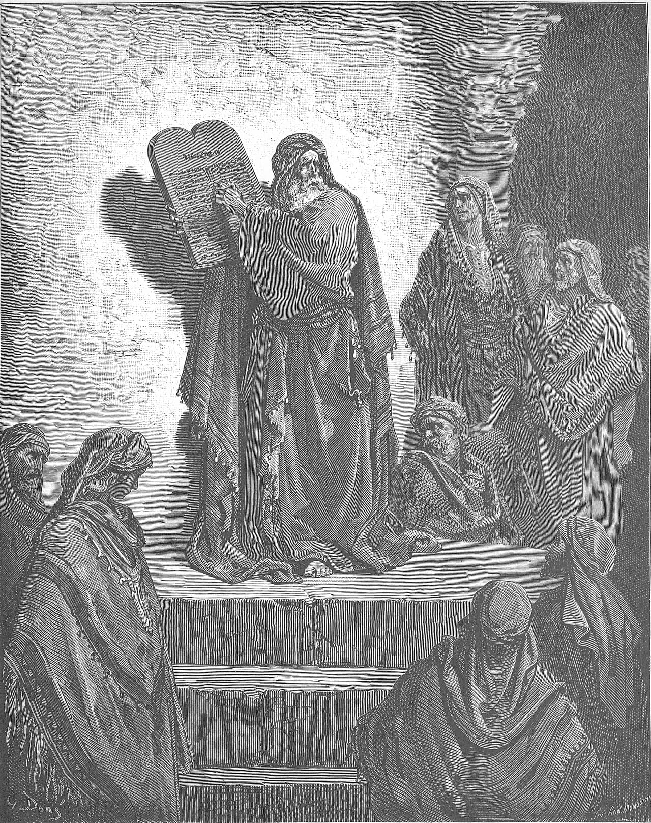 Ezra reads the law to the people — Gustave Doré