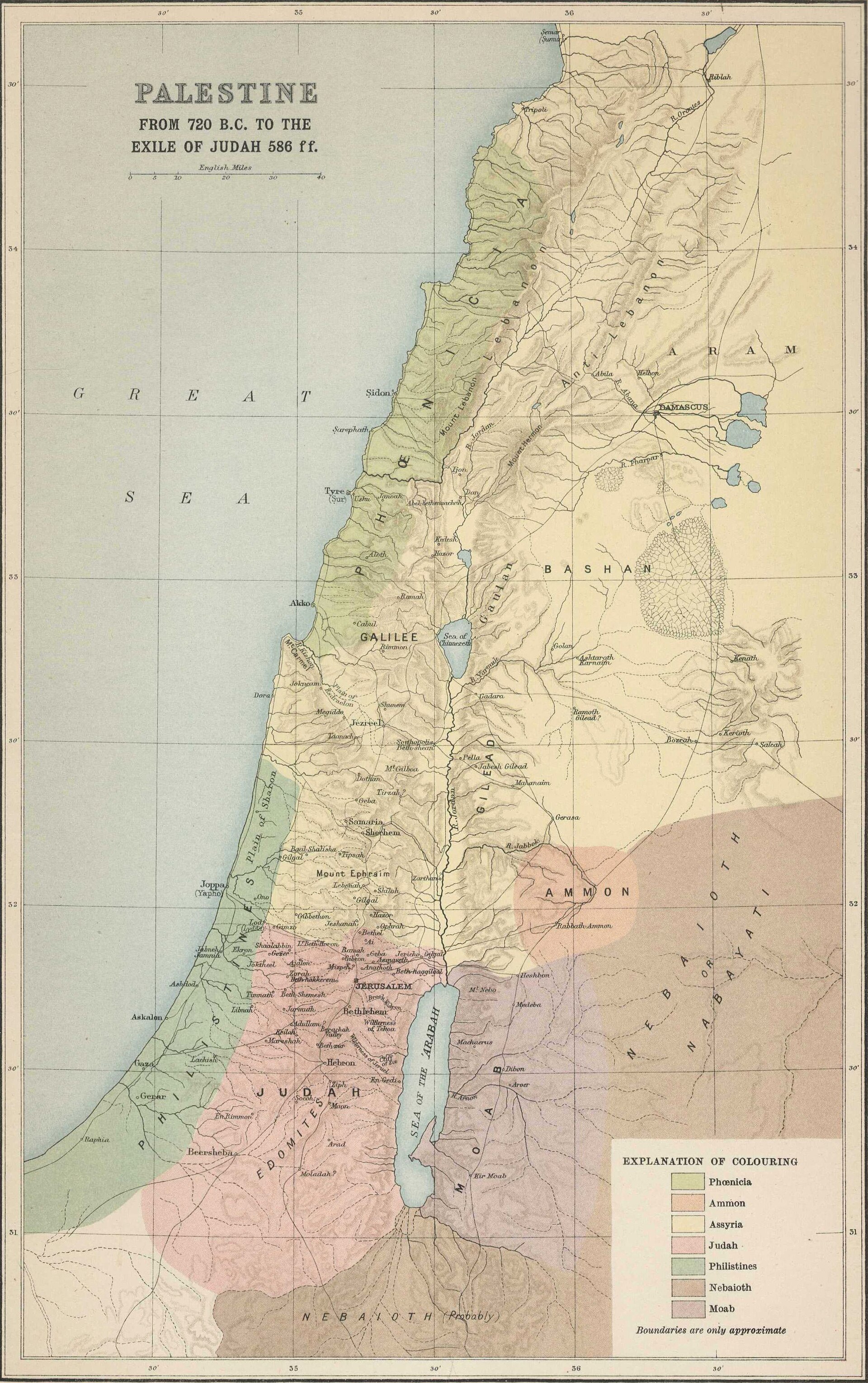 Palestine from 720 BC to the exile of Judah